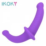 IKOKY Strap-on Dildo Flexible Double Dildos Anal Plug Sex Toys for Lesbian Dual Penis Head Long Dildo Penis Female Masturbation