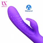 G Spot Rabbit Powerful Vibrator sex toys for woman Clitoris Stimulator Double Penetration Vibrating Dildo Vagina Masturbation
