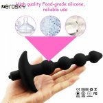 Anal Plug Beads Butt Plug Waterproof Silicone Anal Vibrator Prostate Massage Men Masturbation Adult Sex Toys for Women Zerosky