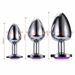 3 Pcs Small Medium Large Diamond Sex Toys for Women Men Gay Stainless Steel Metal Jewelry Butt Plug Anal Plug Bead Adult Product