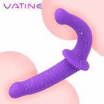 VATINE Long Dildo Penis Female Masturbation Dual Penis Head Strap-on Dildo Flexible Double Dildos Anal Plug Sex Toys for Lesbian