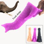 Animal Elephant Trunk Dildo Black Big Dildo Sex Toys Fake Penis Artificial Anal Plug Anus Stopper Stuffed Vagina Stimulate