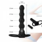 Double Rings Strapon Anal Plug Tail Dildo Vibrator Prostate Massager Anal Beads strapon dildo sex toy for male penis enlarger