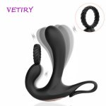 VETIRY Silicone Anal Vibrator 10 Speeds Prostate Massage Anal Sex Toy For Man Butt Plug Male Masturbation Sex Products