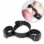 Sex Toys Handcuffs +Neck Collar Leather Bdsm Bondage Restraints Slave Necklace Fetish Role Play Erotic Tools Bed Strap For Sale