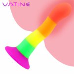 VATINE With Suction Cup Colorful Dildo Anal Clitor Stimulator Sex Toys For Women Adult Products Silicone Fake Penis Anal Dildo