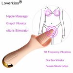 Loverkiss 30 Frequency Blowjob Tongue G Spot Vibrator Nipple Clitoris Stimulator Wand Licking Dildo Vibrator Sex Toys for Women