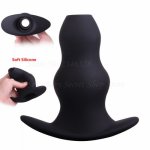 New SM Erotic Toys Peep Anus Hollow Butt Plug Enema Soft Silicone Anal Plug Prostate Massager Adult Anal Sex Toys for Women Men