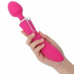 Leten, Dual Penetrations Waterproof Silicone G-Spot Multi-Speed Magic AV Wand Vibrator for Women,Erotic Products Sex Toys for Couple