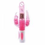 Rotating Rabbit Vibrator G spot Beads Anal Thrusting Dildo Vibrator Realistic Vagina Clit Sex Toys Women