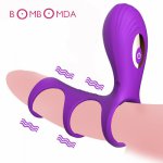 7 Speeds Vibrating Penis Sleeve Delay Ejaculation Vibrator Ring Sex Toys for Men Clitoris Stimulator Penis Bondage Adult Product