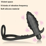 10 Speed Vibrador Anal beads Toys sex Butt plug Prostata massager for man Delayed ejaculation Cockring Buttplug vibrator for men