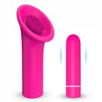 S137 2 In 1 Bullet Vibrator Rechargeable G Spot With Clitoris Pussy Licking Tongue Vibrator Sex Toy Ass Licking Water Woman