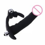 Anal Beads Plug Vibrators Silicone Butt Plug G-spot Messager with Penis Ring Lock Ring Couples Sex Products