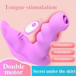 Wireless Remote Tongue Vibrator Invisible Wearable Butterfly Panty Vibrator Erotic Sex Toy For Female G Spot Clitoris Stimulator