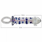 Pyrex Glass Dildo Particles G Spot Stimulator Butt Plug Anal Plug Glass Toys Sex Products For Women Masturbation Crystal Penis