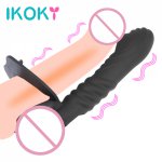 Ikoky, IKOKY Dildo Butt Plug Vibrator Vagina Plug Stimulator Massager Double Penetration Anal Plug Strap On Dick Penis