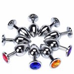 Anal Plug Sex Toys Stainless Smooth Steel Butt Plug Tail Crystal Jewelry Trainer For Women/Man Anal Dildo SHAKI Adults Sex Shop