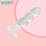 Ikoky, IKOKY Anal Beads Erotic Products Butt Plug G-spot Prostate Massager Crystal Glass Dildos Anal Sex Sex Toys For Women Men Gay