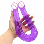 Soft Jelly Dildo Cock Lesbian Double Big Long Realistic Anal Plug Flexible Fake Penis For Women Dildos Silicone Sex Toys