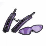 New 2Psc/Set Purple Leather Masks Handcuffs Fetish Sexy Flirting Slave Bondage Sex Products Erotic Toy Sex Toys for Coluple