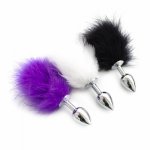 Cute Feather Bunny Tail Anal Plug Sexy Toys For Gay Metal Anal Sex For Adult Game Erotic Sex Products 3 Colors
