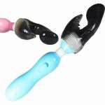 wand Vibrator shark head tongue Masturbation Clit G spot Orgasm Massage Anal vaginal AV Vibrating Stick,butt Sex Toys for women
