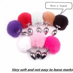 Multicolor Plush Ball Rabbit Tail Anal Plug Stainless steel Women/Couple anal toys Cosplay Lovely rabbit tail anal plug