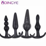 Dingye 4pcs/set Black Anal Sex Toys Butt Plugs Adult Anal Products for Women and Men Anal Toys