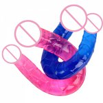 VATINE Flexible Jelly Sex Toys for Lesbian Female Masturbation Double Dildos Double Penetration Pene Long Penis Dual Penis Head