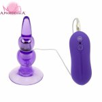 Anal Pleasure Jelly Butt Plug - 10 speed purple Bulbs Probe with Suction-cup base, Best Anal Vibrator special toys for beginners