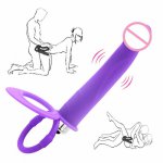 Double Penetration Vibrator Sex Toys Penis Strapon Dildo Vibrator, Strap On Penis Anal Plug for Man Adult Sex Toys for Beginner