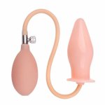 Inflatable Soft Silicone Butt Plug Anal Masturbation Massager Unisex Adult Toy G-spot Massager Toy Vibrator For Couples