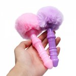 Slicone Anal Tail Rabbit Tail Butt Plug Prostate Massager Anal Massager for Man