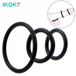 Ikoky, IKOKY 3 Pieces/Set Semen Lock Ring Penis Rings Elastic Cock Ring Delay Ejaculation Dildo Extender Sex Toys for Men Adult Product