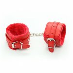 Exotic Accessories Adjustable PU Leather Plush Hand Cuffs Ankle Handcuffs For Sex Toys Restraints Sex Bondage Adult Games