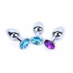 1 Pcs Small Size Metal Crystal Anal Plug Stainless Steel Booty Beads For Men Couples Jewelled Anal Butt Plug Sex Toys Products