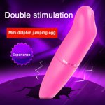 Mini G-Spot Vibrator Electric Bullet Vibrator Massager Dolphin Jumping Eggs Vibrator Dual Clitoris Stimulator Sex Toys for Woman
