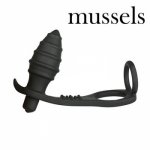 Mussels Anal Vibrator Penis Male Rings Anal Butt Plug 10 speed vibration Prostate Massager Masturbation Anal Sex Toy for Men