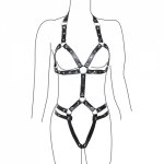 Adult Games PU leather Harness Stocking Belts For Women BDSM Bondage Fetish Slave Exposed Breast Chastity Belt SM Sex Products