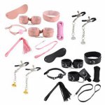 Sex Products Erotic Toys For Adults BDSM Sex Bondage Set Handcuffs Nipple Clamps Mouth Plug Whip Rope Sex Toys For Couples