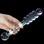 Crystal Artificial Anus Beads Penis Pyrex Glass Fake Female Dick Anal Dildo Butt Plug Adult Masturbator Sex Toys for Women