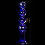 Blue Spiral Crystal Glass Dildo Anal Butt Plug Masturbation G-Spot Stimulate Sexy Toys Anal Dildo Sex Products For Woman Man