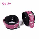 New PU Leather Handcuffs ankle cuff Restraints Bondage Sex Toys For woman men sex products Tools Free Shipping