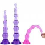 Erotic Jelly Dildo Ass Plug Anus Prostate Massage Butt With Suction Cup No Vibrator Anal Bead Spigot Sex Toys For Female Male