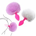 Ikoky, IKOKY Silicone  Erotic Toys Anal Plug Tail Cute Anal Sex Toys for Women Butt Plug Hairy Rabbit Tail