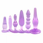 6Pcs/Set Silicone Butt Plug Anal Dildo Prostate Massager Waterproof P-Spot Stimulation Sex Toys For Women Men