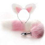 Cute Soft Cat Ears Headbands Fox Tail Metal Butt Anal Plug Erotic  Adult Games Sex Toys Sex Shop