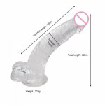 Solid Female Dummy Penis Dildos Transparent Crystal Sucker For Women Masturbatory Sex Toys Women Masturbator Female Sex Tool