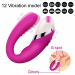 12 Speed U Shape Vibrator G Spot Clitoris Stimulator Vagina Vibration Massager Sex Toys for Adults Women Couples Erotic Products